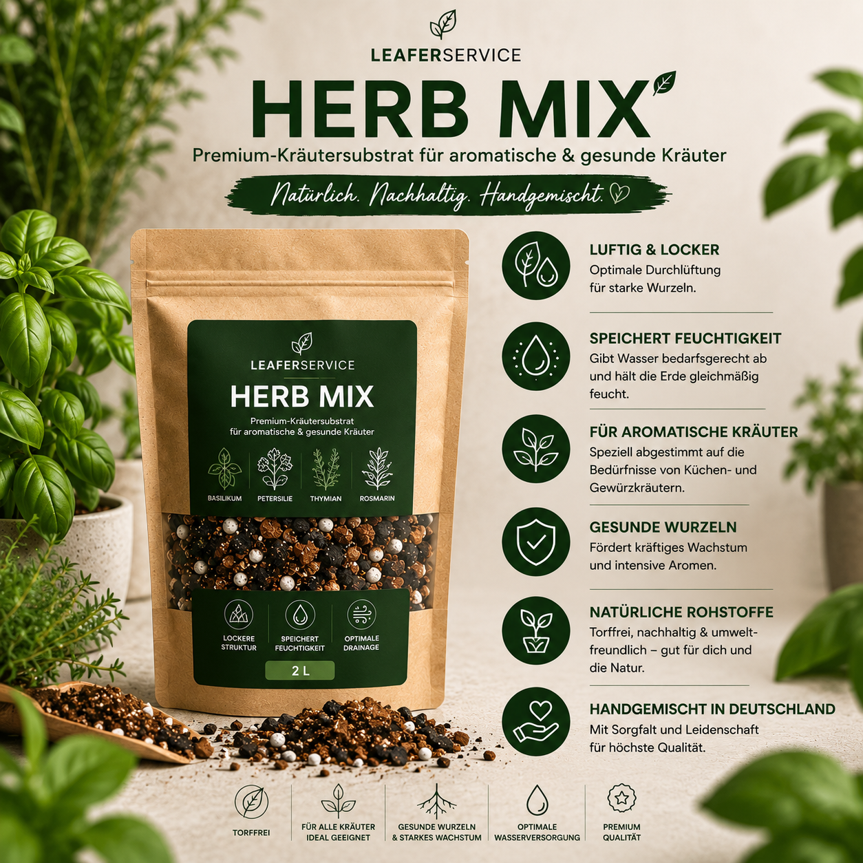 LEAFer Herb Mix – Premium Kräutersubstrat