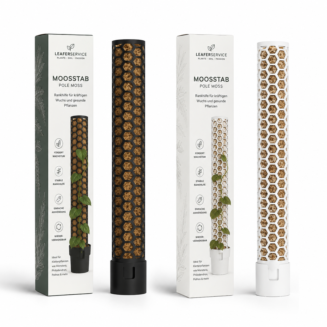 Moss pole for Monstera 5 x 39 cm - Expandable Monstera climbing aid & accessory set - Support for climbing plants
