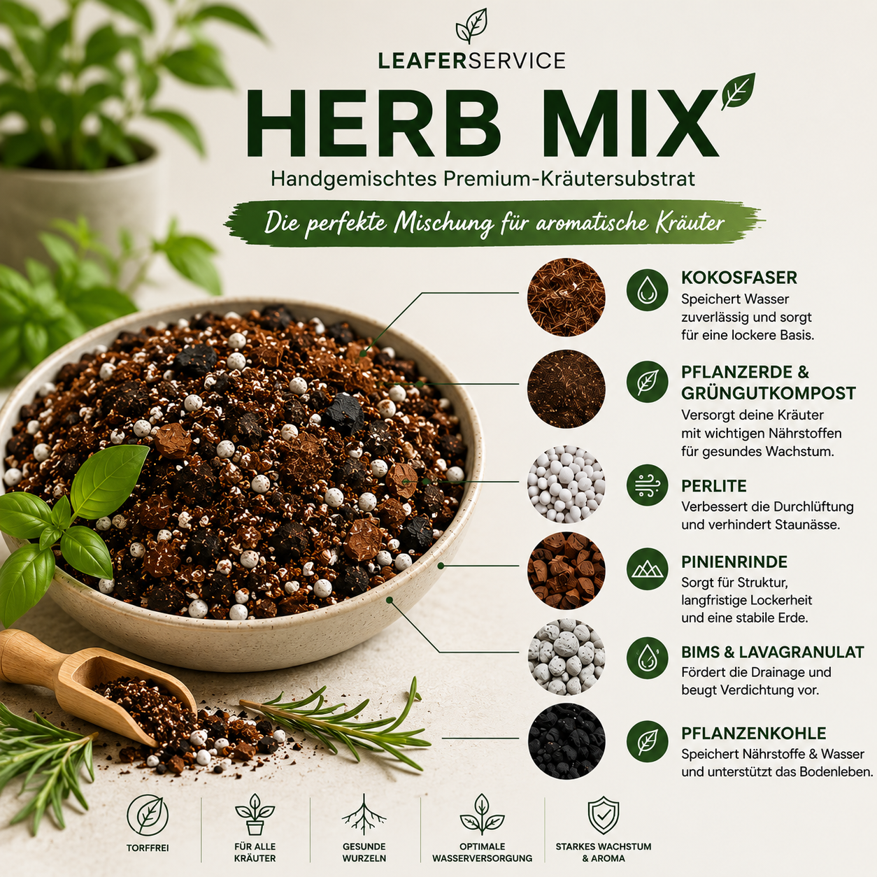LEAFer Herb Mix – Premium Kräutersubstrat