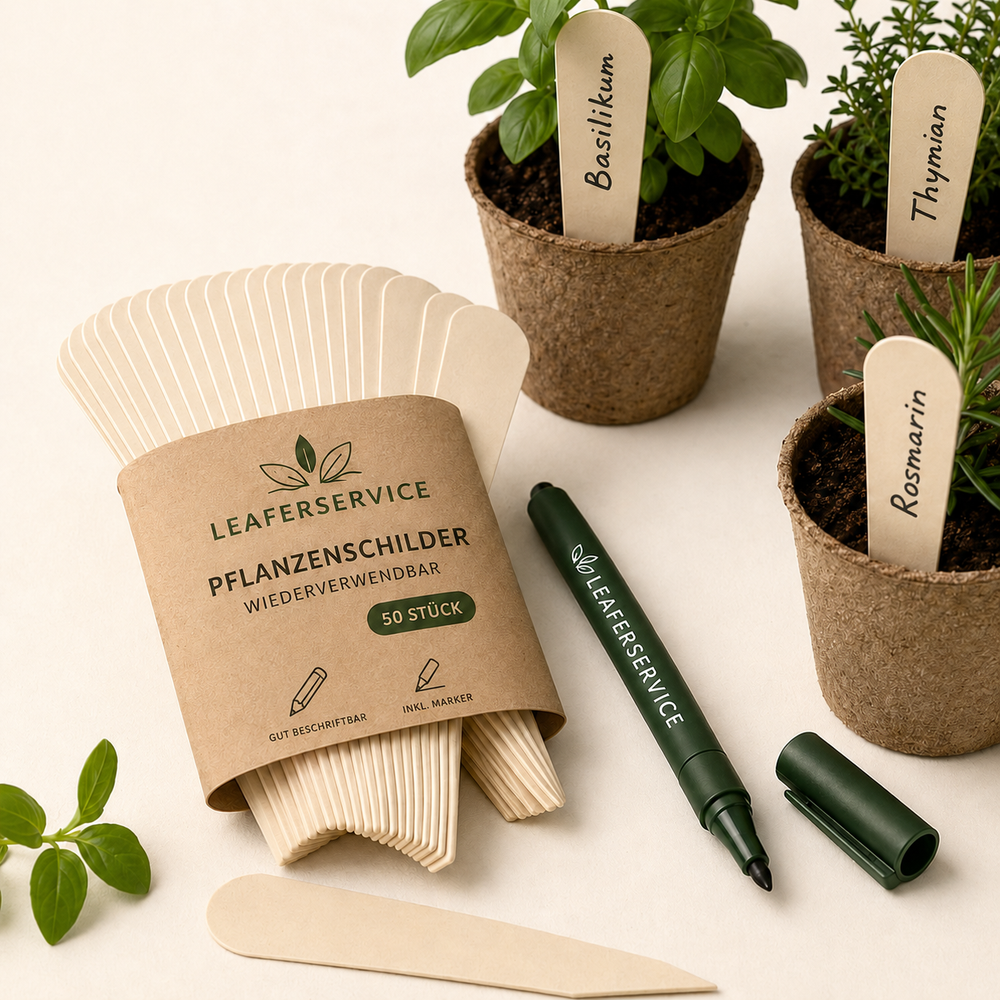LEAFerservice Pflanzschilder, 50 Stück inklusive Marker