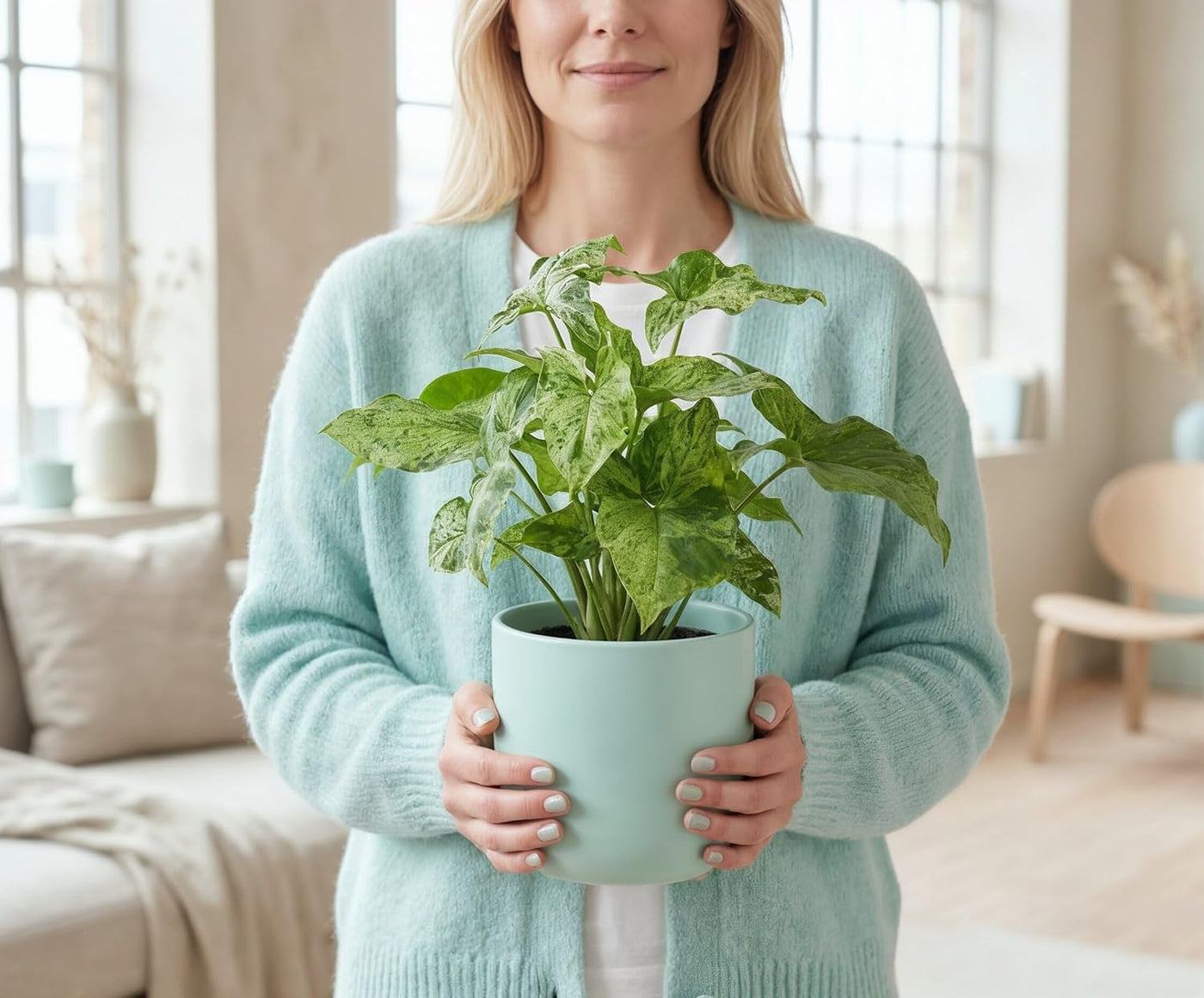 Syngonium Mottled - Panaschierte Kletterpflanze mit variabler Weiß-Grün Musterung