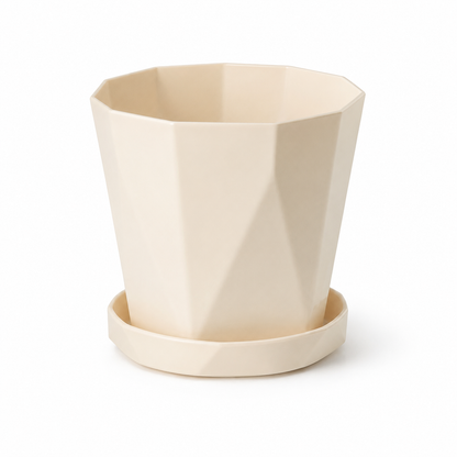 LEAFerPot™ Eckiger Pflanztopf mit Bewässerungseinsatz & Untersetzer
