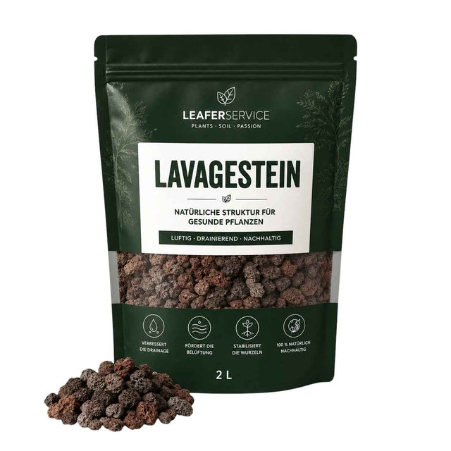Lavagestein als mineralischer Substratzusatz, naturbelassen, mit groben, schwarzen Steinen für Pflanzen- und Gartenböden.