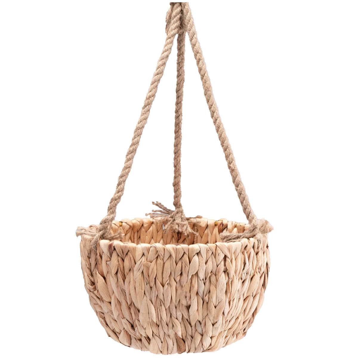 Hängeampel aus Wasserhyazinthe, Pflanzgefäß, 26 cm, mit natürlichem Flechtdesign für Zimmer- oder Balkonpflanzen