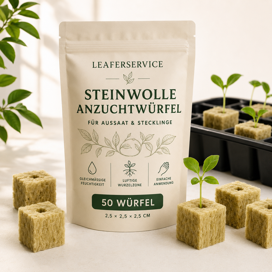 LEAFerservice Steinwolle-Anzuchtwürfel, 50 Stück à 2,5 cm