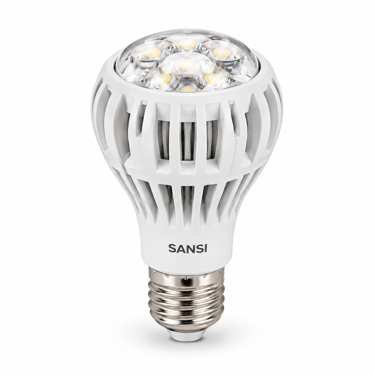 SANSI A19 10W LED-Pflanzenlampe E27 auf weißem Hintergrund